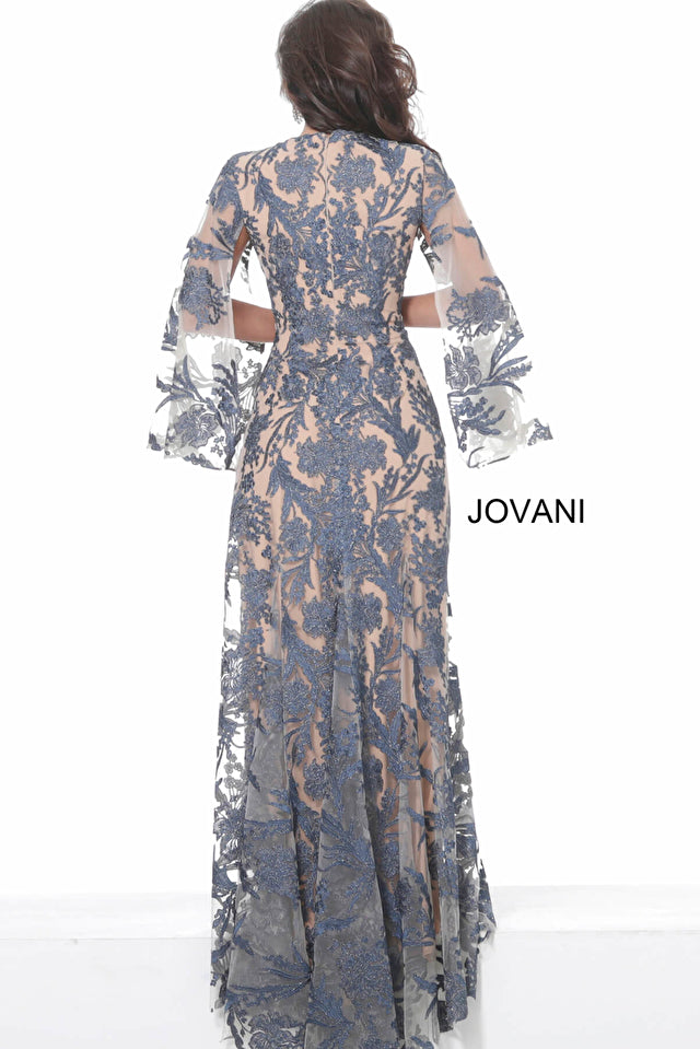 Jovani 00752 V-Neck Lace long sleeve Dress - Special Occasion/Curves