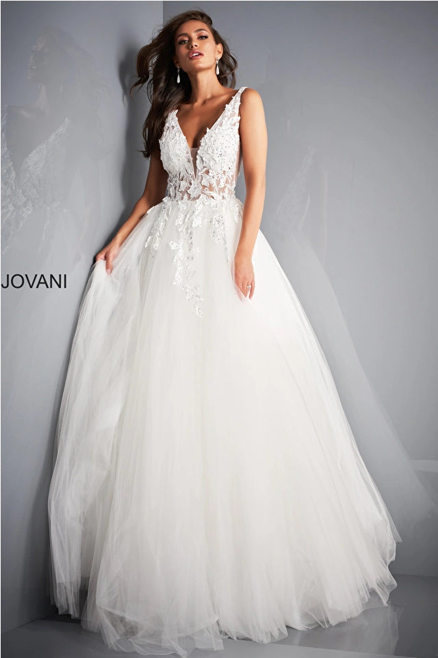 Jovani 02840 Floral Appliques Ballgown - Special Occasion/Curves