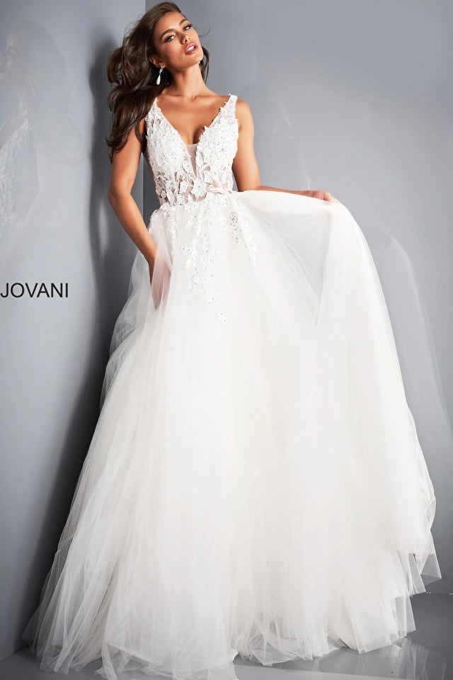 Jovani 02840 Floral Appliques Ballgown - Special Occasion/Curves