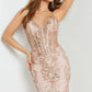 Jovani 04699 Plunging Neckline Beaded Short Homecoming Dress