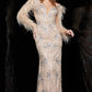 Jovani 06305 Beaded Long Sleeves Dress - Special Occasion