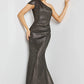 Jovani 06751 Metallic Ruched One Shoulder Evening Dress - Special Occasion/Curves