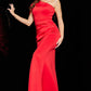 Jovani 06753 One Shoulder Ruched Long Dress - Special Occasion/Curves