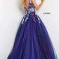 Jovani 06807 Floral Bodice Tulle Prom Ballgown - Special Occasions/Curves