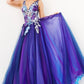 Jovani 06807 Floral Bodice Tulle Prom Ballgown - Special Occasions/Curves