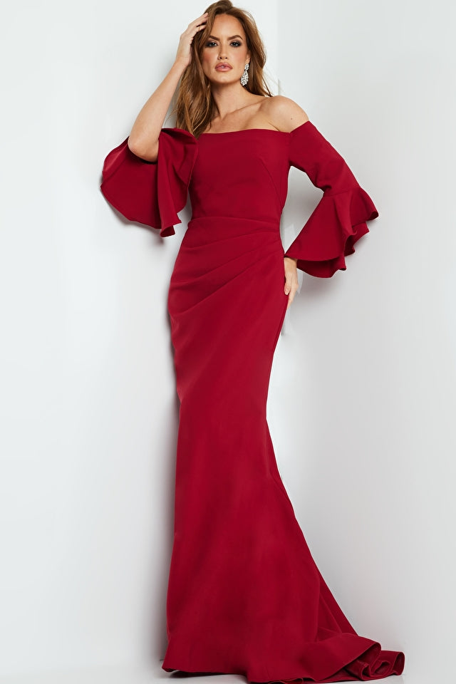 Jovani 07065 Bell Sleeves Off The Shoulder Dress - Special Occasion/Curves