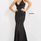 Jovani 07296 Fitted V-Neckline Mermaid Dress - Special Occasion