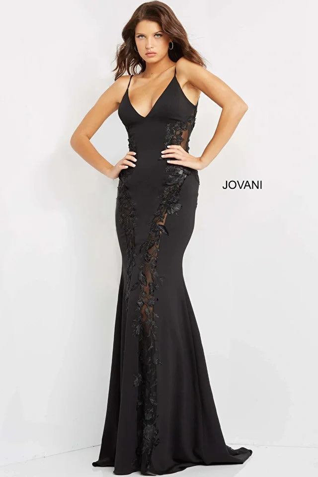 Jovani 07296 Fitted V-Neckline Mermaid Dress - Special Occasion