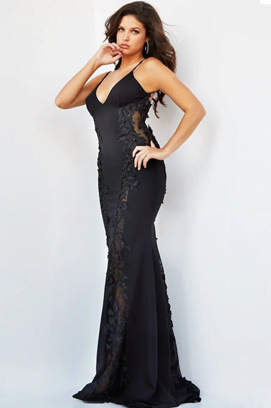 Jovani 07296 Fitted V-Neckline Mermaid Dress - Special Occasion