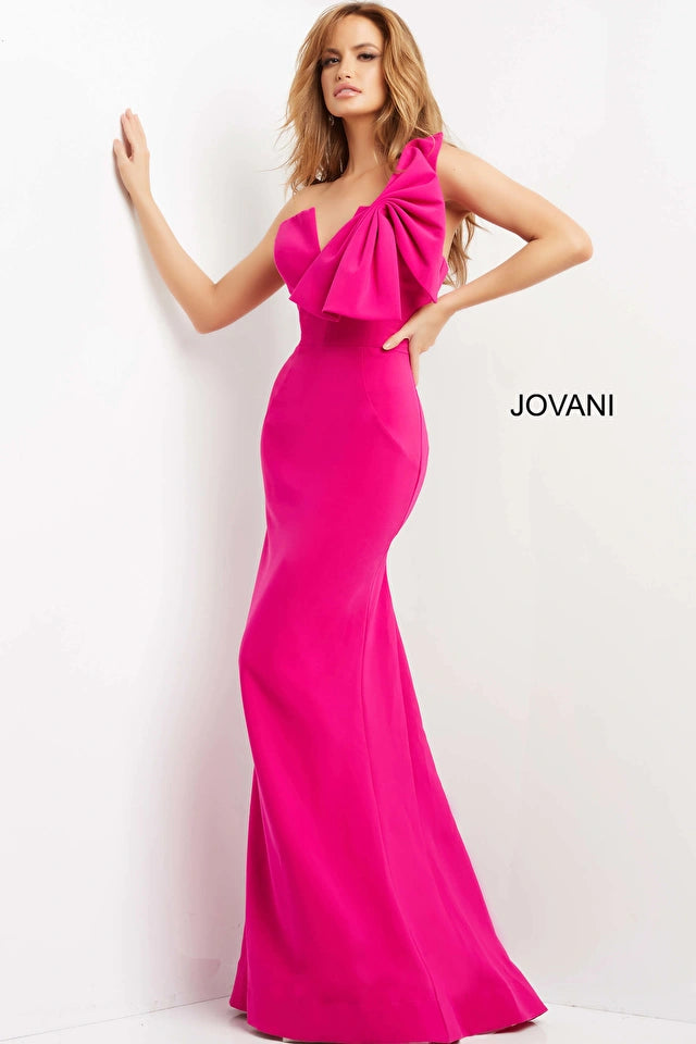 Jovani 07306 One Shoulder Form Fitting Evening Dress -Special Occasion/Curves