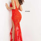 Jovani 07362 Spaghetti Straps V-Neckline Leg Slit Dress - Special Occasion