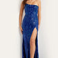 Jovani 07913 Embellished Sequin High Slit Gown - Special Occasion