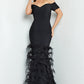 Jovani 08384 Off The Shoulder Mermaid Feather Fitted Gown - Special Occasion/Curves