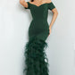 Jovani 08384 Off The Shoulder Mermaid Feather Fitted Gown - Special Occasion/Curves