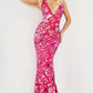 Jovani 08462 Tie Back V-Neckline Mermaid Dress - Special Occasion/Curves