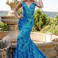 Jovani 08646 Embellished V-Neckline Mermaid Gown - Special Occasion/Curves