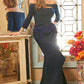 Jovani 09623  Off the Shoulder Three Quarter Sleeve Fitted Dress - Special Occasion/Curves