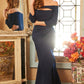 Jovani 09623  Off the Shoulder Three Quarter Sleeve Fitted Dress - Special Occasion/Curves