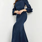 Jovani 09776 Long Sleeve Mermaid Evening Dress - Special Occasion/Curves