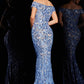 Jovani 1122 Off The Shoulder Sequin Lace Mermaid Dress -Special Occasion/Curves