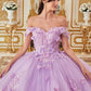 Floral Appliqued Off The Shoulder Quinceanera Ball Gown By Ladivine 15713