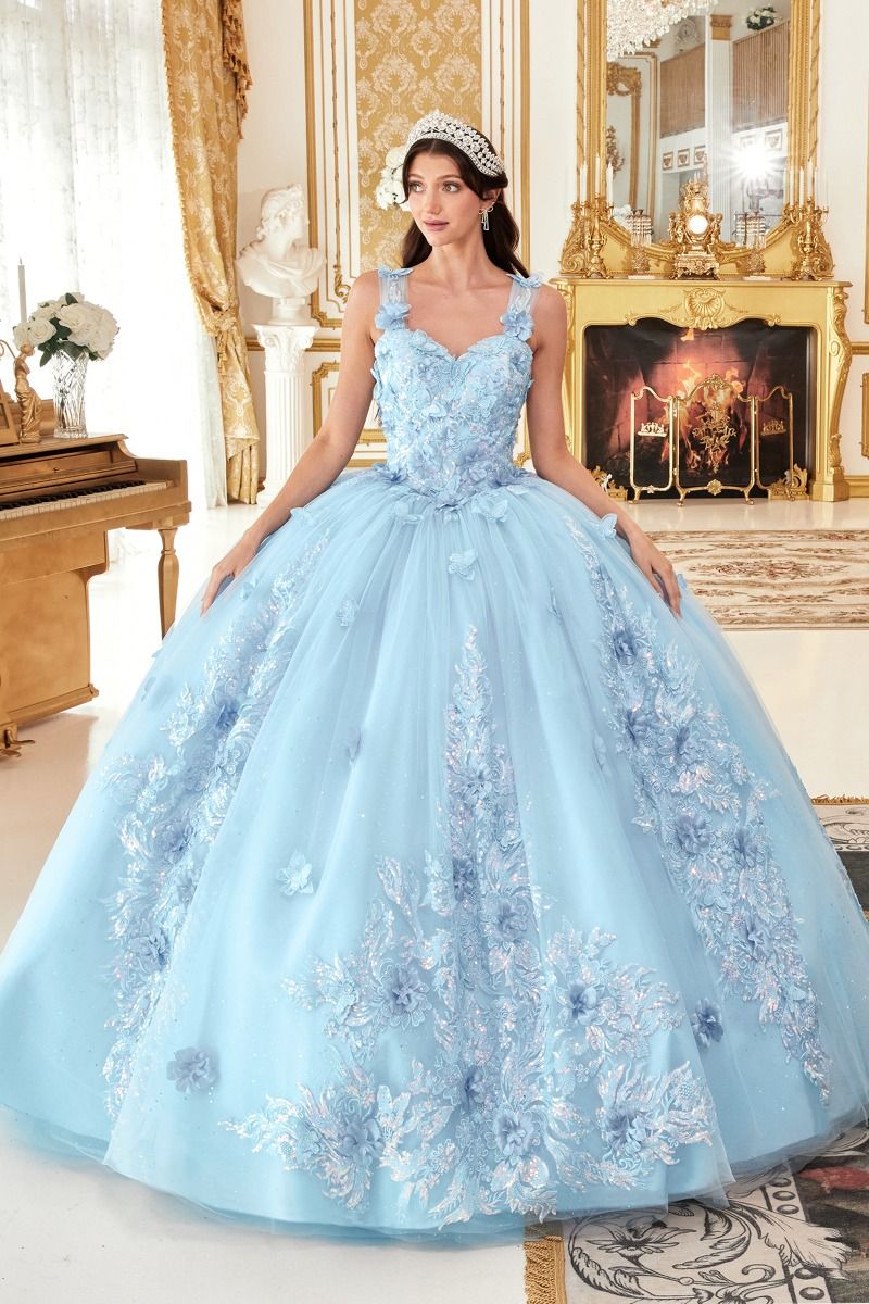 Floral Appliqued Off The Shoulder Quinceanera Ball Gown By Ladivine 15713