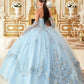 Floral Strapless Sweetheart Neckline Quinceanera Ball Gown By Ladivine 15714