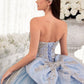 Glitter Strapless Sweetheart Neckline Quinceanera Ball Gown By Ladivine 15715