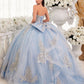 Glitter Strapless Sweetheart Neckline Quinceanera Ball Gown By Ladivine 15715