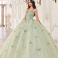 3D Butterfly Applique Sleeveless Quinceanera Gown by Cinderella Divine 15718