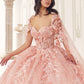 Floral Strapless Sweetheart Neckline Gown by Cinderella Divine 15719 - Quinceanera