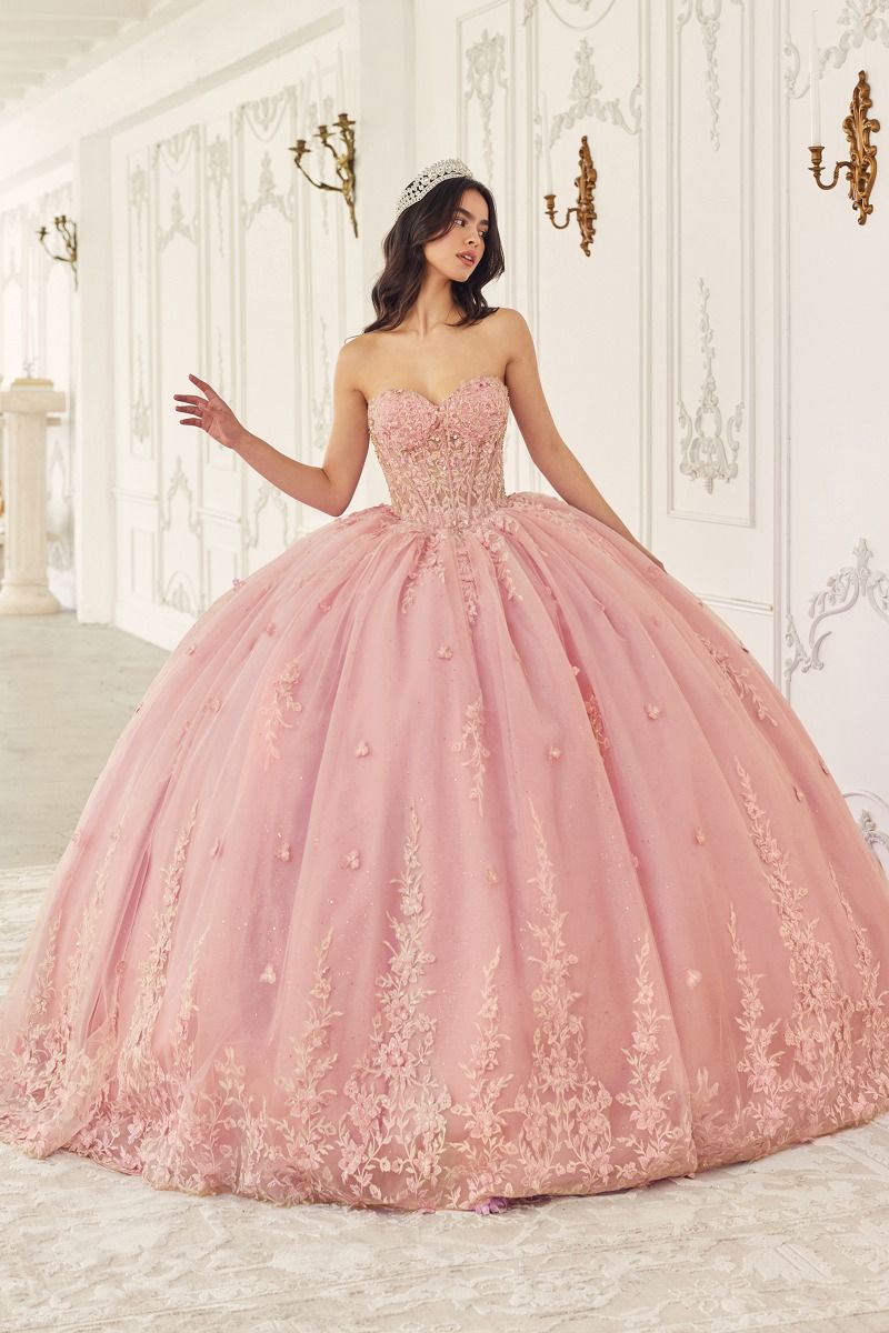 Strapless with Removable Caplet Gown by Cinderella Divine 15723 - Quinceanera