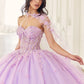 Strapless with Removable Caplet Gown by Cinderella Divine 15723 - Quinceanera