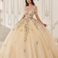 Multi Colored Floral Off Shoulder Gown by Cinderella Divine 15724 - Quinceanera