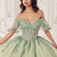 Off The Shoulder Flutter Sleeve Gown by Cinderella Divine 15725 - Quinceanera