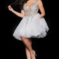 Jovani 1774 Fit and Flare Short Beaded Tulle Dress