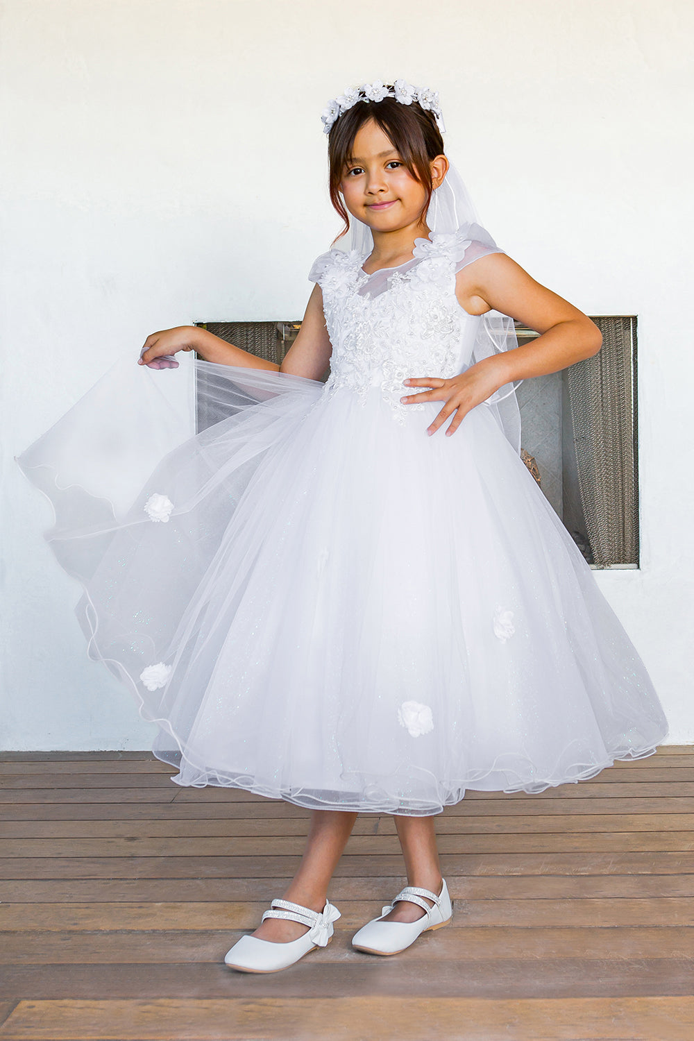 Beautiful Shinny Crystal Tulle Girl Party Dress by Cinderella Couture USA AS2018