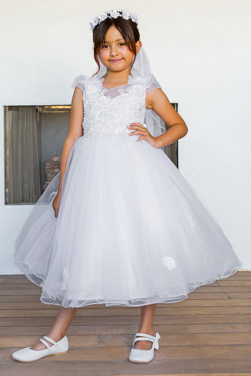 Beautiful Shinny Crystal Tulle Girl Party Dress by Cinderella Couture USA AS2018