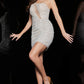 Jovani 22593 Nude Sequin One Shoulder Short Dress