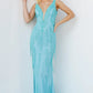 Jovani 22712 V-Neckline Beaded Sheath Dress - Special Occasion