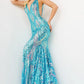 Jovani 22770 Sequin Fitted Plunging Neck Sheath Dress - Special Occasion/Curves