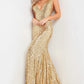 Jovani 23079 Fitted V-Neckline Sequin Gown - Special Occasions/Curves