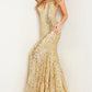 Jovani 23079 Fitted V-Neckline Sequin Gown - Special Occasions/Curves