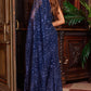 23354 Jovani Navy One Shoulder Embellished Evening Dress - Special Occasion/Curves