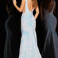 Jovani 23386 Beaded V-Neckline Backless Mermaid Dress - Special Occasion/Curves