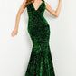 Jovani 23386 Beaded V-Neckline Backless Mermaid Dress - Special Occasion/Curves