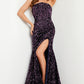 Jovani 23387 Embellished Strapless High Slit Gown - Special Occasion/Curves