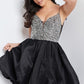 Jovani 23561 Embellished Bodice Flare Skirt Short Dress