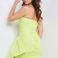 Jovani 24648 Strapless Ruched Straight Neckline Short Dress