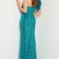 Jovani 25690 Embellished Feather One Shoulder Dress - Special Occasion/Curves